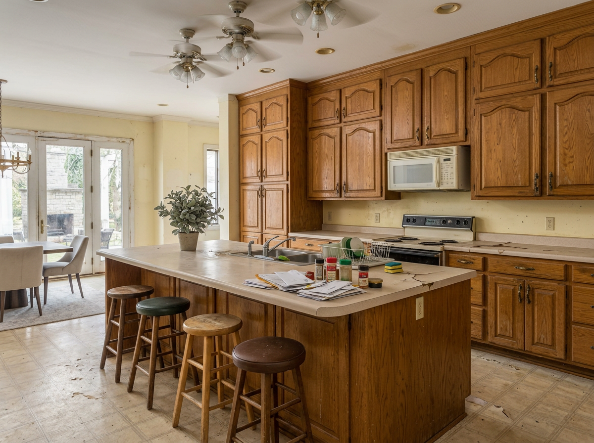 Dated Oak Kitchen to Modern Showpiece — before